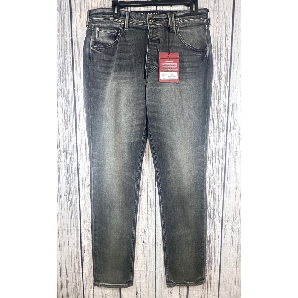 Vayder Nicola Tapered Jeans‎ Mens 32 Grey Wash Made in USA Button Fly NWT